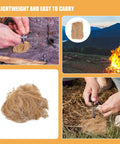 Natural Jute Fire Starters 6 Pack for Camping and Backpacking Grab and Go Campfire Ignition Kit with Durable Jute Fiber