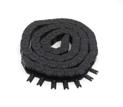 Open Type Cable Drag Chain 1 Meter Black Plastic Internal 10x11mm External 15x18mm for 3D Printers and CNC Machines coiled view