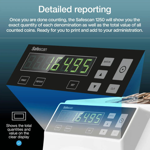 Display panel of Fast USD Coin Counter And Sorter That Quickly Value Counts Mixed Denominations And Sorts By Denomination