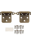 Self Closing Cabinet Hinge 1/2 Inch Overlay Bronze Finish with screws and pads, humidity resistant hardware for RVs, boats, kitchens.