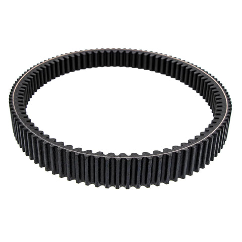 OEM Clutch Drive Belt 422280366 for UTVs and Side by Sides, heavy duty black ribbed belt, factory grade, circular view.