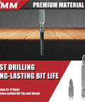 Rock Solid 232 Piece Screwdriver Bit Set Forged From CRV Steel Impact Driver Bits showing precision-milled hex bit and screw.