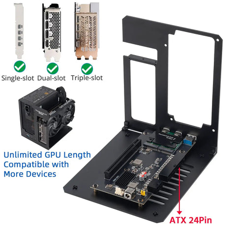 Thunderbolt Three Four External Graphics Enclosure Straight Powers Up Your Laptop Rig For Elite Gaming And Local Ai Models supports various GPU slot sizes.