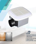 Very Quiet 80 Cfm Bathroom Exhaust Fan With Led Light 4000K 1.5 Sone No Attic Access Installation Ceiling Mounted