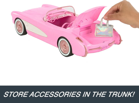 Remote Control Corvette Toy Car From Barbie Movie with open trunk storing accessories