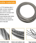 120 Ft One Eighth Inch T316 Stainless Steel Aircraft Wire Rope Cable For DIY Railing And Decking, rustproof coil detail