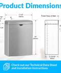 Go To Stainless Steel Sanitary Napkin Disposal Wall Mount Receptacle With Flip Top Lid For Public Restrooms 1 Gallon Capacity
