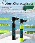 Mini 0.5L Scuba Tank Lightweight Diving Tank With DOT Certification Backup Air Supply For Beginners Pool Snorkeling Info Graphic