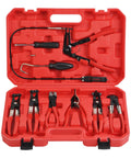 9 Piece Hose Clamp Pliers Set For Fuel Oil And Water Hoses, Long Reach Hose Clamp Remover Kit With Flexible Wire Clic R Swivel