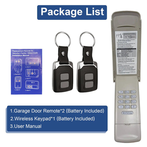 Universal All In One Garage Door Opener Keypad And Remote For Old School LiftMaster Craftsman Units With Learn Button Colors
