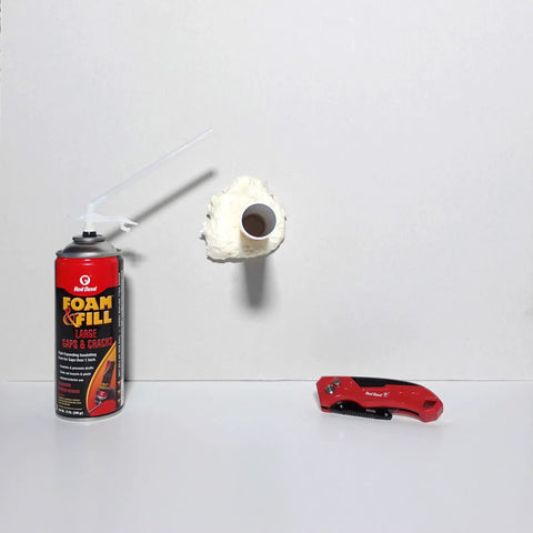 Tough As Nails Expanding Spray Foam Insulation Sealant For Large Gaps And Cracks, 12 Oz Off White Foam can with gap filling foam.