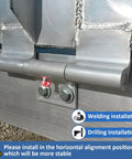Two Pack 9 Inch Weld On Aluminum Trailer Ramp Door Hinges For Beefed Up Heavy Duty Trucks And Trailers, 1/2 Inch Pin, Durable Aluminum Construction For Strong Secure Weld On Installation, welded on trailer hinge close-up