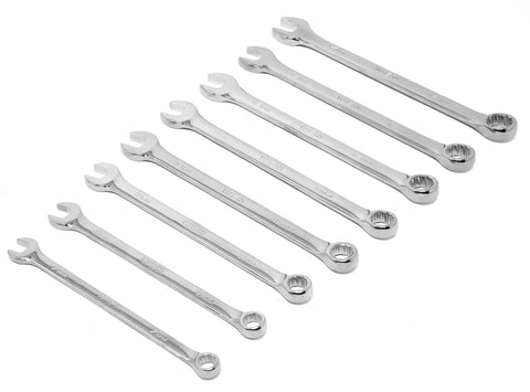 16 Piece Metric Combination Wrench Set With Roll Up Storage Pouch, Heat Treated Chrome Vanadium Steel, 7mm To 22mm, spread out view