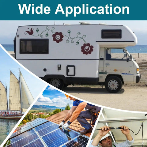 Wide application of 10 AWG Solar MC4 Extension Cable 10ft Dual End Connectors for RVs, boats, rooftops, and solar installations