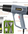Powerful Heat Gun With 10 Foot Cord For DIY Projects, Dual Temperature 572 and 1112 F, Overload Protection, Includes Nozzles, Scraper
