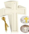24 Pcs Unfinished Wooden Crosses For Crafts 8.9 By 6.5 Inch Large Blank Crosses For Sunday DIY Church Home Wall Decor