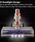 Quick Release Turbine Brush Cleaner Head For V15 V11 V10 V8 V7 Vacuums with LED headlight design in dark room