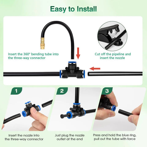 Automatic Garden Watering System With 39Ft Brass Misting Line And 12 Spraying Nozzles installation steps