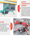 Portable Crawler Crane With 3 Ton Hydraulic Lift And 2 5 Ton Electric Hoist Featuring 360 Degree Spin compact design on job site.