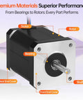 NEMA 17 bipolar stepper motor, 42x60mm frame, front view with silver faceplate and protruding shaft