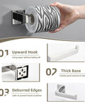 Polished Chrome 4 Piece Bathroom Hardware Set Built From 304 Stainless Steel With Robe Hook, Toilet Paper Holder, Hand Towel Holder