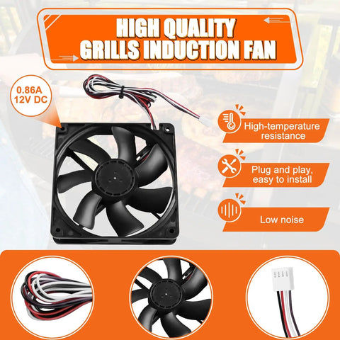 Pellet Grill Induction Fan Motor Replacement For D2 Pro 780 575 Ironwood 650 885 Silverton 620 810 Century 885 Oven Circulation Fan 12V DC