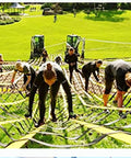 People using Heavy Duty Cargo Lifting Net 1.5x1.5m Flat Sling Hoisting Net Reusable 2.5t Load Capacity Durable Polyester Sling for Safe Transport