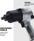 Beefy Half Inch Air Impact Wrench With Pistol Grip Friction Ring Retainer Variable Power 590 Ft-Lb Max Torque Built Tough