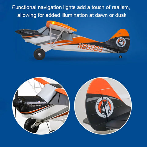Arrows RC Plane For Adults Ultimate Husky 1800mm with Vector Stabilization, side view showing orange and black design details.
