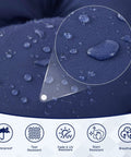 Waterproof Porch Swing Cushions For Outdoor Furniture Navy Blue 60x40x4 Inch 3 Seater Bench Seat Cushions water droplets close-up
