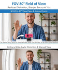 2K Webcam With Built In Ring Light Ultra HD web camera shows 80° FOV with user waving, clean focus for video calls.