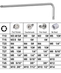Two Pack T27 Long Tamper Resistant Torx Hex Key Set With 5.63 Inch Long Arm And 1.18 Inch Short Arm Chrome Vanadium Steel Heat Treated And Tempered For Heavy Duty Auto And Home Repairs Gearhead Friendly, T27 key chart