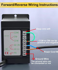 Bemonoc 6W reversible 110V AC motor with gearbox; wiring terminals and power cord visible