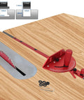 Upgraded Multifunction Table Saw Miter Gauge With Solid Aluminum Head And Steel Plate Adjustable Cross Cut Guide for precision cutting.