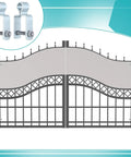 2 Pack 1-1/2 X 1-1/2 Square Post Female Hinges With 5/8 Pintle For Chain Link Fence Gates Galvanized Steel Hinge Set shown installed on ornate gate.