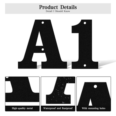 3 Inch Black Metal House Numbers And Letters With Nail Kit For Garden Door Mailbox Decor Easy To Install Modern Address Numbers