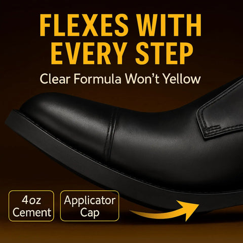 Go-To Heavy Duty Shoe Cement For Sole Repair, Waterproof Glue For Sneakers, Boots, Rubber Soles, Leather, Uppers