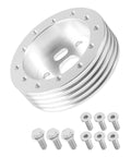 Slick Billet Aluminum Steering Wheel Adapter Hub Conversion Kit Plug And Play Six Hole To Three Bolt Polished Spacer with steel bolts.