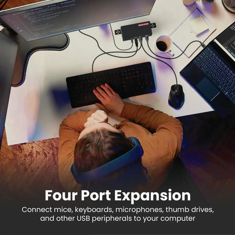 Built Like A Tank 4 Port USB 3.2 Gen 1 Industrial Metal Hub With Kickass Surge Protection And DIN Rail Mounting for USB connections.