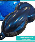 Texas Metal Blue Pearlescent Basecoat Auto Paint Gallon Includes Slow Thinner Ready Mix Formula For Vehicle Wraps Bangers Show Cars Pro Restos With Zero Candy Needed displayed on a glossy sample seal.