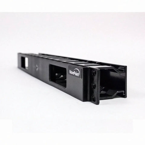 1U Horizontal 19 Inch Rack Mount Cable Management Raceway Panel With Cover Black for clean cable management in server racks, screws included