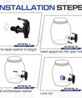 Installation steps for 4 Sets BPA Free Replacement Faucet Reusable Spigot Spout Lever Pour Dispenser For Valve Crock Tap