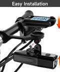 Out Front Bike GPS Computer Mount For 25.6mm And 31.8mm Handlebars Aluminum Aero Bar Bracket With Adapter installed with light and GPS