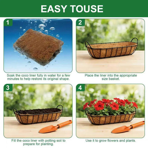 Two Pack 24 Inch Coconut Liners For Planters Trough Coco Liners For Window Boxes Fence Flower Baskets Hanging Baskets