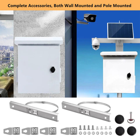 Hella Durable Outdoor Electrical Box With IP65 Waterproof Steel Cabinet and Dead Simple One Piece Ventilation Shell with accessories