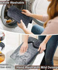 Double Layer Electric Heated Foot Warmer 16 by 16 Inches being machine and hand washed for easy cleaning