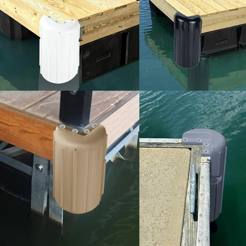 Two Pack Dock Corner Bumpers With Inflatable Fenders For Your Boat Docks, various colors, marine-grade vinyl, dock protection