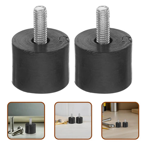Adjustable M6 Threaded Furniture Levelers With Rubber Pads For Easy Height Adjustment And Easy Installation Anti Slip And Noise Reducing Furniture Leg Leveling Feet For Quiet Floor Friendly Homes black rubber feet with M6 screw