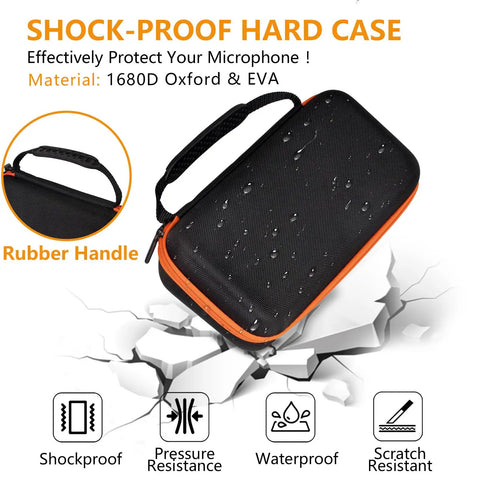 Heavy Duty Dual Wireless Microphone Case For Two Mic Systems With Tough Hard Shell And Soft Lining Plus Dual EVA Trays