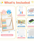 Straight Up Awesome Wooden Abacus For Kids Math Learning With Double Sided Magnetic Whiteboard And Finger Counting Frame Kid Tested Early Education Toy For Ages 3 To 7 Years Old, features educational tools and accessories.